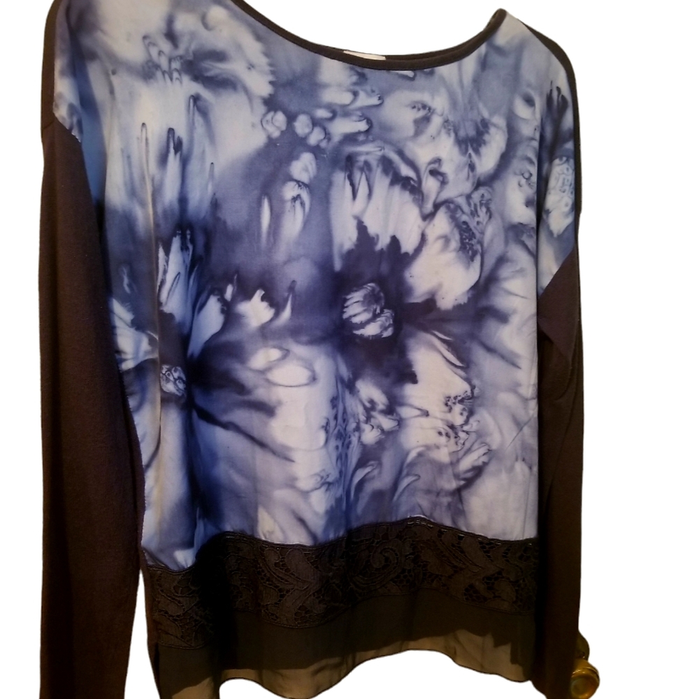 Chico's Navy Blue Lacy Top sz.0 (small)